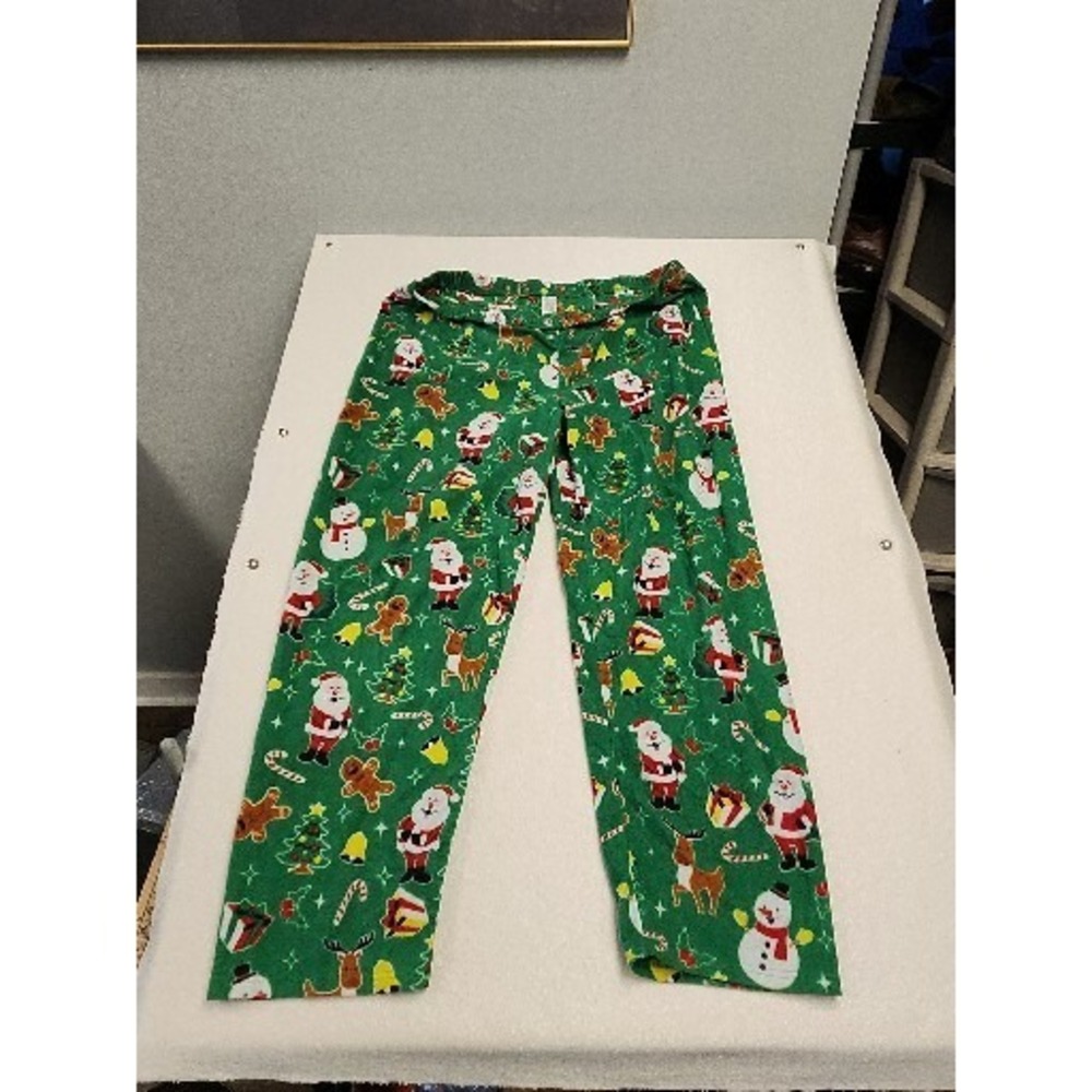 Childrens Place Adult Christmas Fleece  Pajama Bottoms Size XXL GREEN